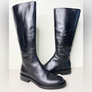 Reformation Shiny Black Knee-High Boots